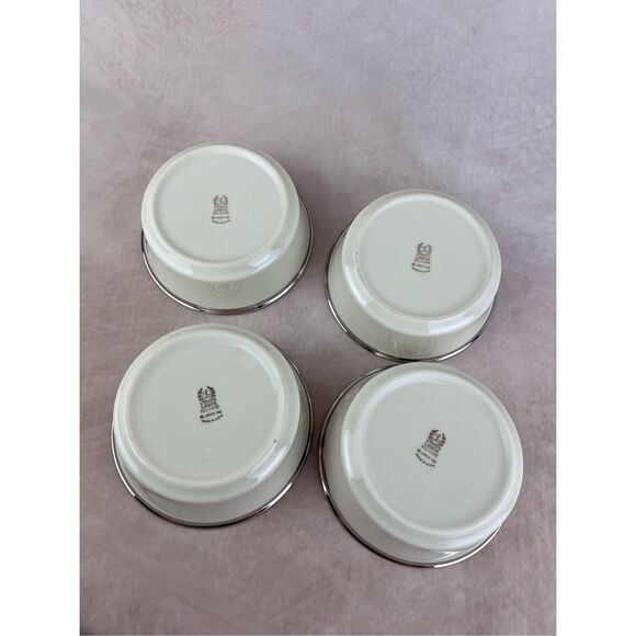 Vintage Lenox China Solitaire 5 3/8" Fruit Dessert Sauce Bowl Set of 4 - Picture 4 of 6